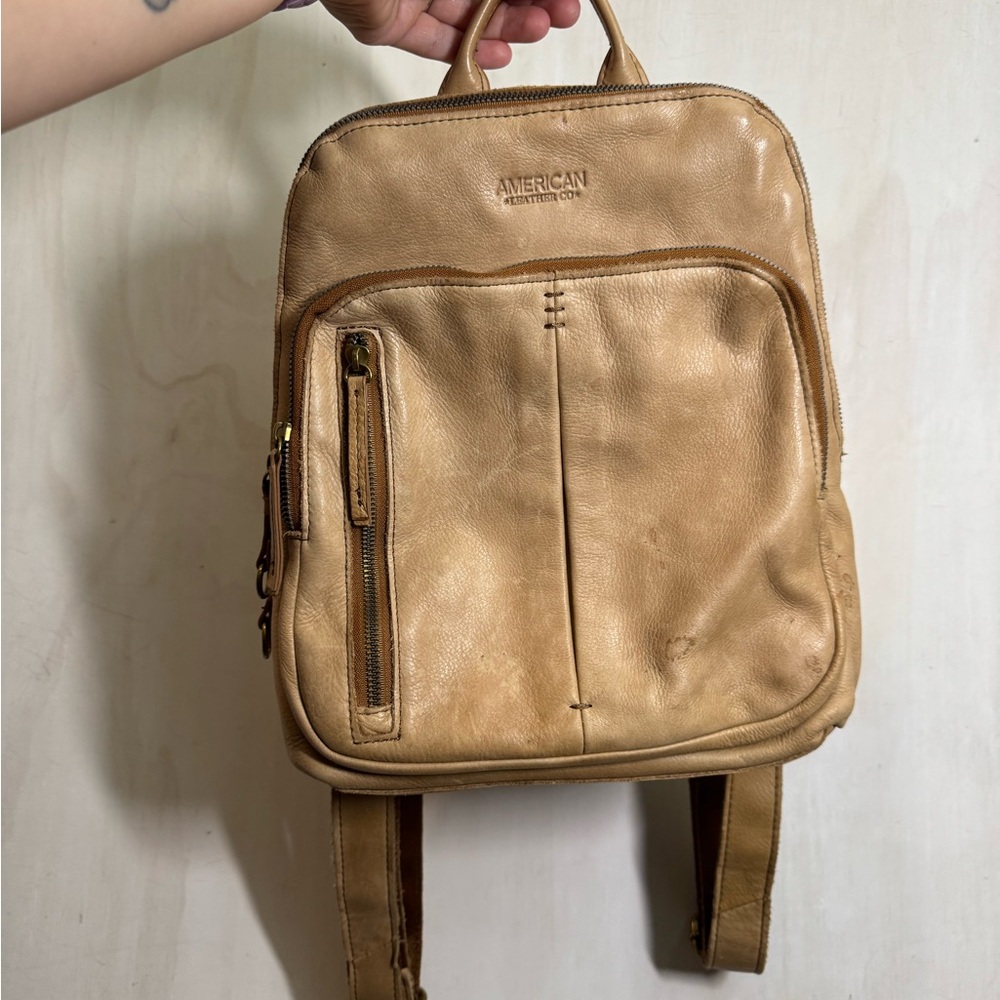 Leather Tan Backpack